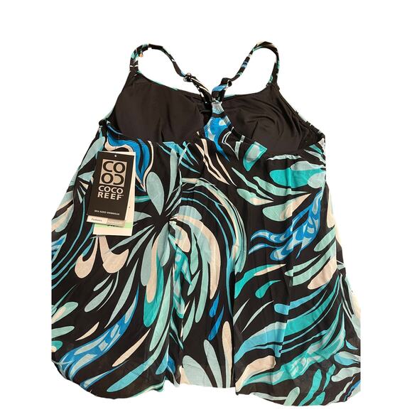 Coco Reef Cassis Swirl Mesh Layer Underwire Swim Tankini Top Swimsuit Size 34DD - Picture 4 of 8
